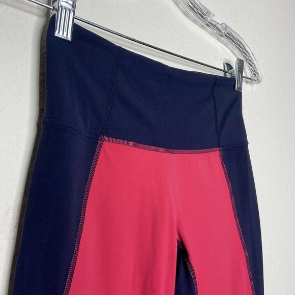 Athleta Blue and Pink Color Blocked Cropped Leggings Sz XS - Picture 3 of 7